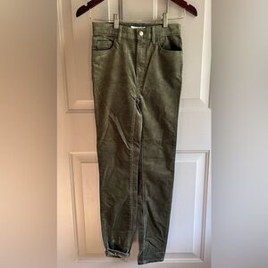 Army Green Velvet Pants